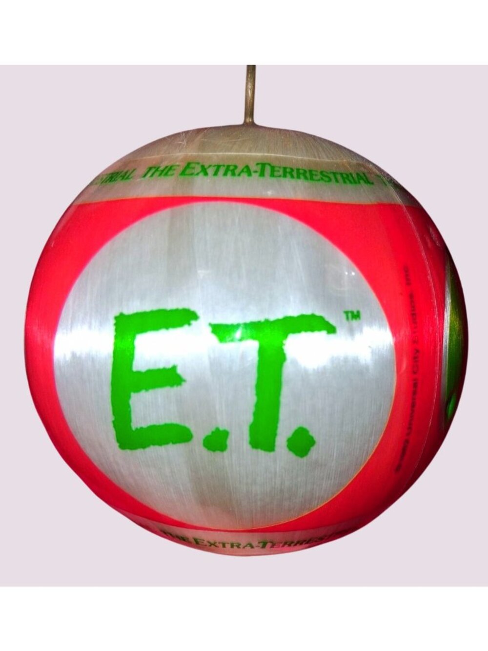 Vintage E.T. The Extra-Terrestrial Christmas Ornament With Movie Graphics & Hang